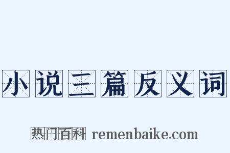 小说三篇反义词是什么意思的图片